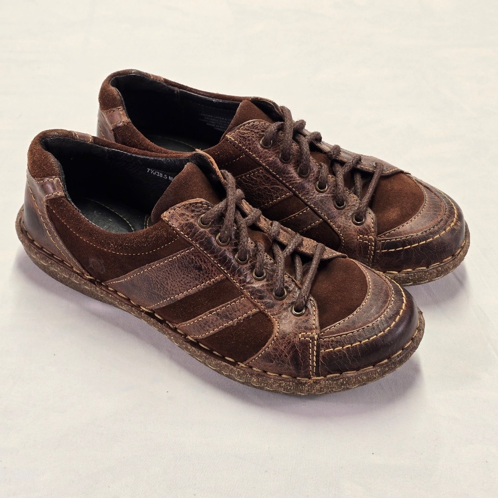 Born Melissa Brown Suede Leather Lace Up Casual Sneakers Women's Size 7.5 - Picture 2 of 9